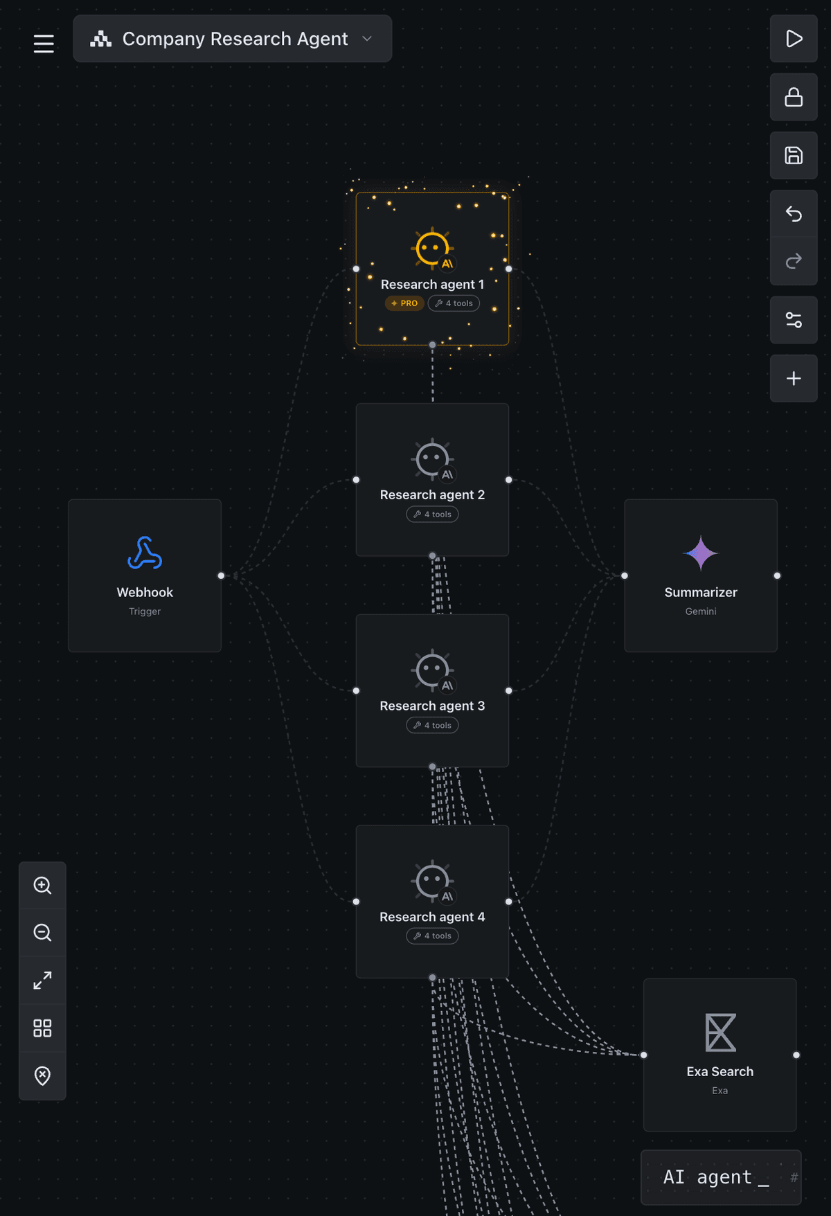 AI Agents workflow interface
