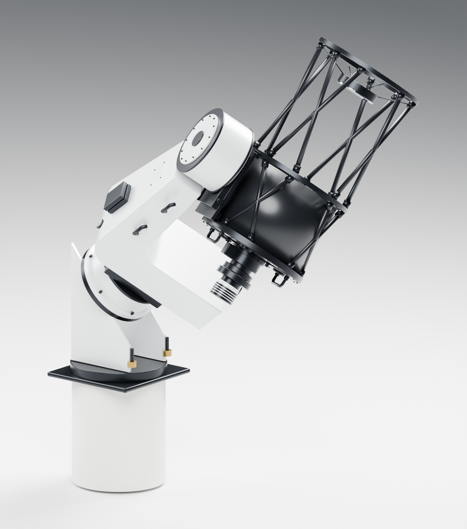 Our reconstruction of the CDK17 on its L-500 mount and wedge · three-quarter view.
