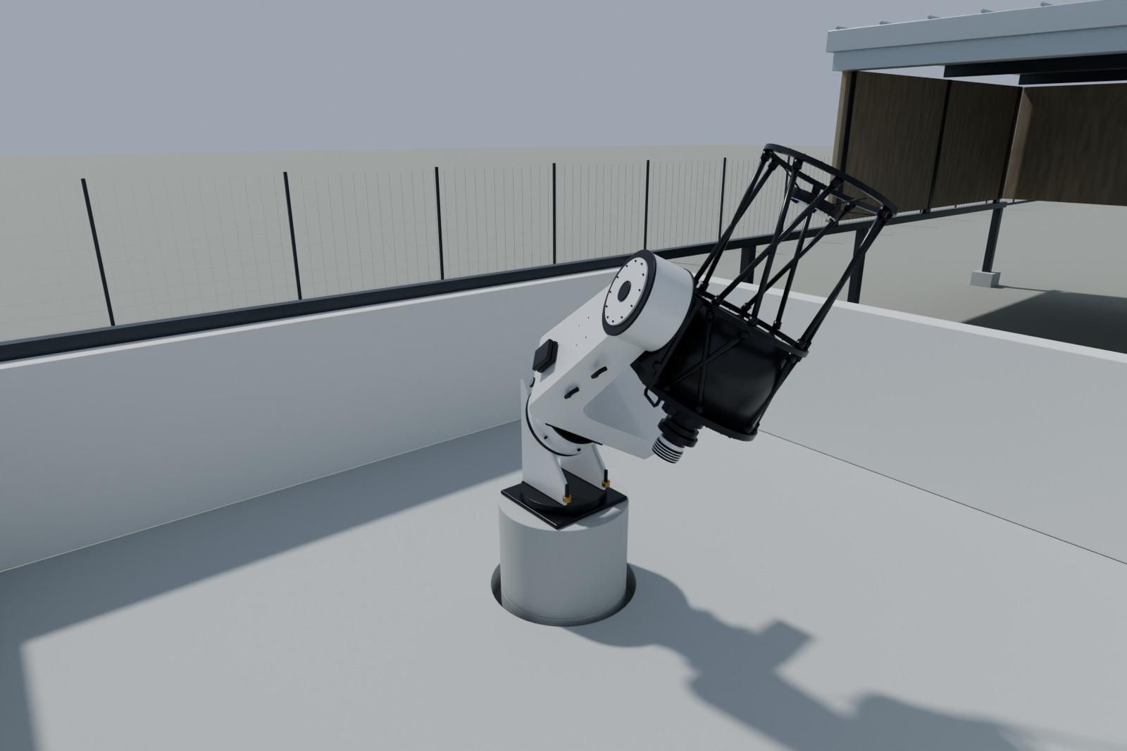 The telescope in the earlier, smaller room · ground level.